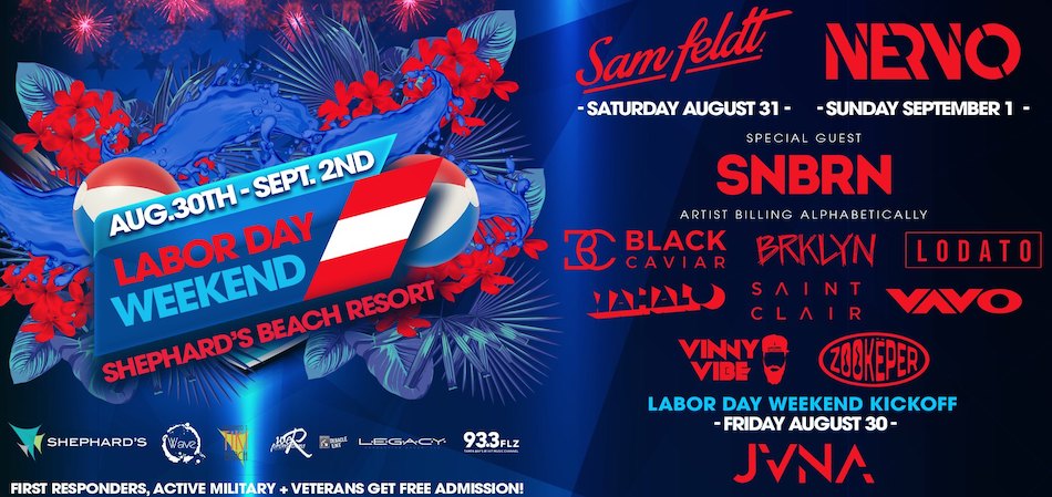 Shephards Beach Resort's Huge Labor Day Weekend Celebration to Feature Sam Feldt, NERVO, SNBRN & More 1